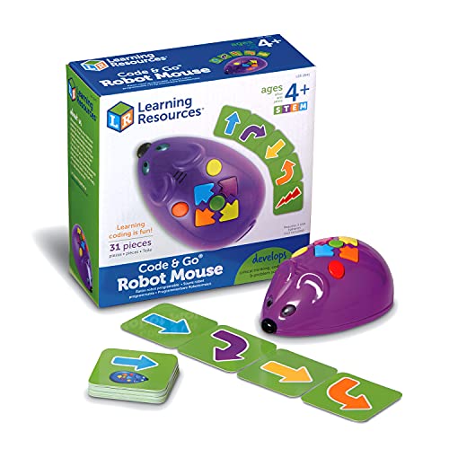 Learning Resources Code & Go Robot Mouse, juguete STEM de programación sin pantalla para 4-8 años