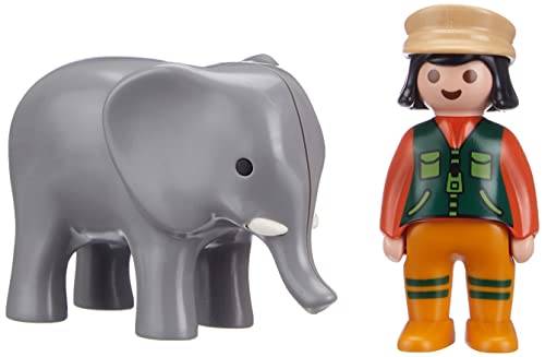 Playmobil 1.2.3 Cuidadora con Elefante