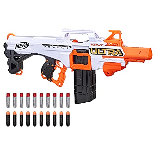 Nerf Ultra Select blaster motorizado de doble cargador con dardos Ultra de largo alcance