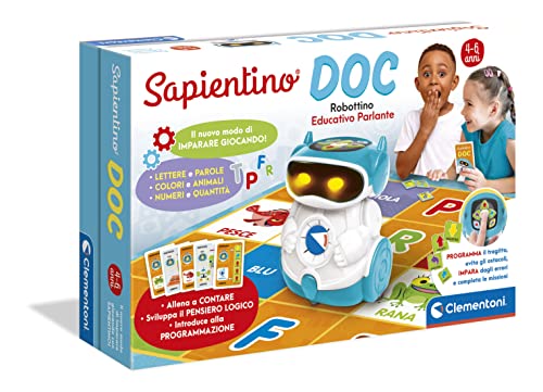 Clementoni Sapientino Doc, robot de codificación que enseña letras, números y lógica