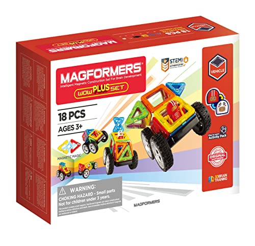 MAGFORMERS Wow Plus 707020 - Juego de Bloques magnéticos para niños (18 Piezas)