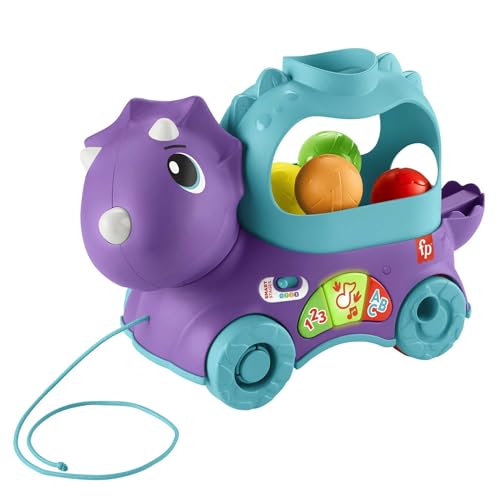 Fisher-Price Dinosaurio de arrastre con bolas, luces y sonidos para +1 año