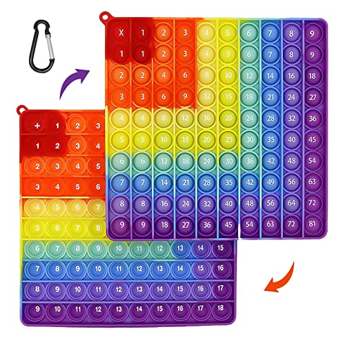 BOOWEN Pop It Fidget Toy Gigante Push Bubble Poppit Silicona Antiestres Sensory Explotar Burbujas Juguete Educativo de Matemáticas Juego para Niños y Adultos