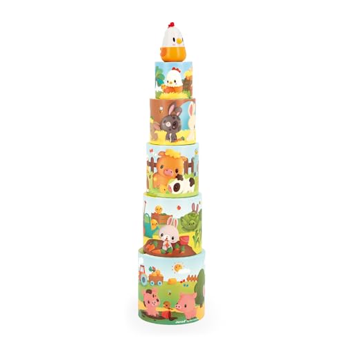 Janod Mi Primera Pirámide (cubos de la granja)