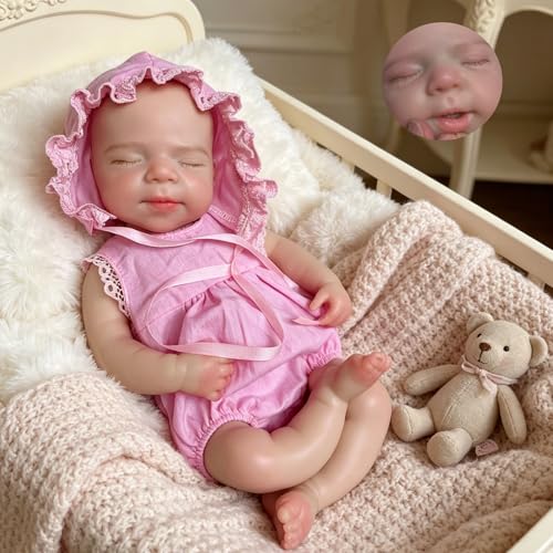 Gileutay Reborn Mini — Silicona, ojos cerrados (~33 cm)
