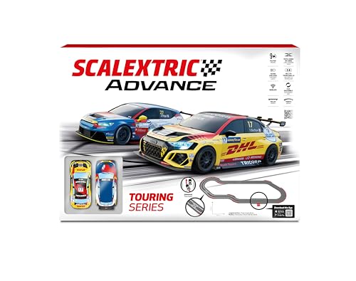 SCALEXTRIC - Circuito Advance - Pista de Carreras Completa - 2 Coches Incluidos - Escala 1:32 (Set Touring Series Advance)