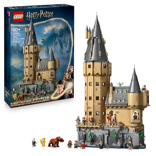 LEGO Castillo de Hogwarts Torre Central, set jugable con 12 minifiguras desde 10 años