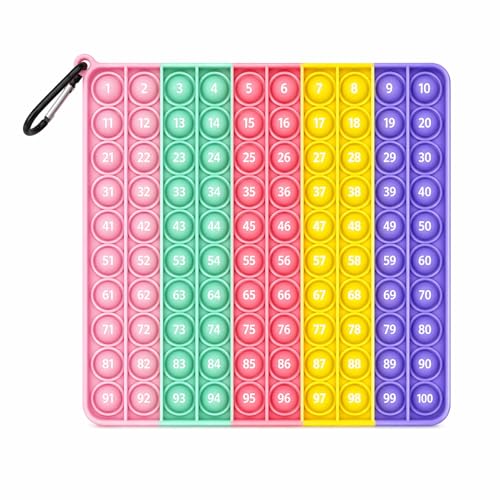 jiuzcare Pop It Números 1-100, juguete sensorial educativo de silicona para matemáticas