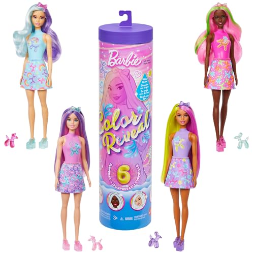 Barbie Color Reveal Globos de Animales con 6 sorpresas y cambio de color en agua
