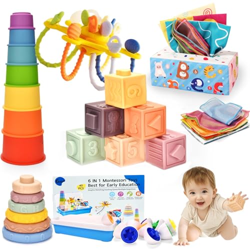 Dazhshun Set Montessori 6 en 1 (con caja de pañuelos)