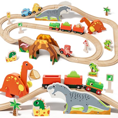Lehoo Castle Tren de Madera Dinosaurios