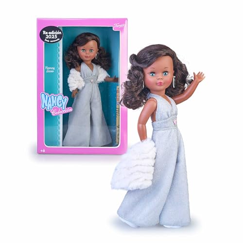 Muñeca Nancy Colección Liceo, reedición de 1977 de 42 cm con mono plateado