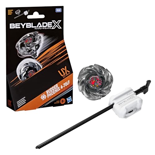 Beyblade X Rudder Phoenix 4-70LF kit inicial Takara Tomy con lanzador