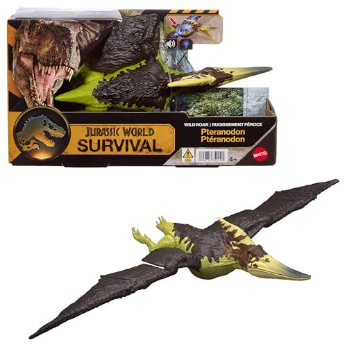 Mattel Jurassic World Rugido Salvaje Figuras de Dinosaurio con Ataque de mordisco en múltiples direcciones y Sonido, Juguete articulado, Juego Digital (Las Especies Pueden Variar), JKL78