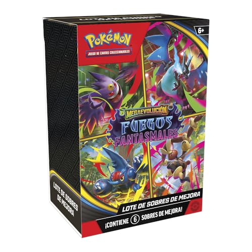 Lote de 6 sobres de mejora de Megaevolución Fuegos Fantasmales del JCC Pokémon
