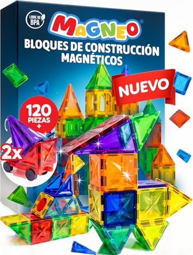 Magneo bloques magnéticos de construcción de 120 piezas, juguete STEM para niños desde 3 años