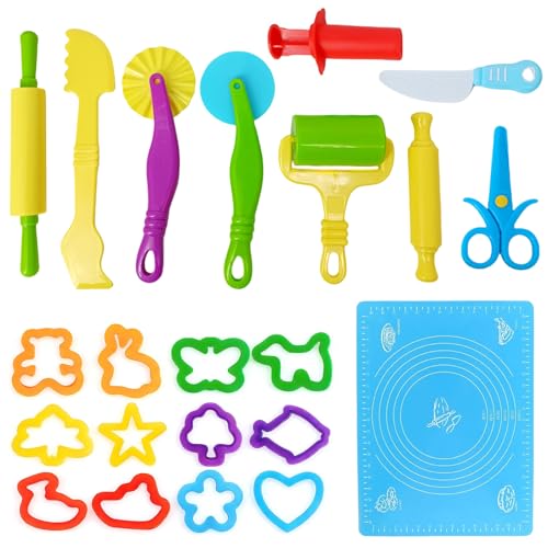 QingWing Accesorios de Plastilina (22 piezas + tapete)