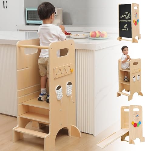 Olvy Kids 4 en 1 torre de aprendizaje Montessori
